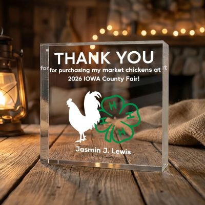 Market Chicken Buyer Thank You Gift, 4H Thank You Gift, Poultry Buyer Gift, Custom Acrylic Plaque, Fair Auction Keepsake