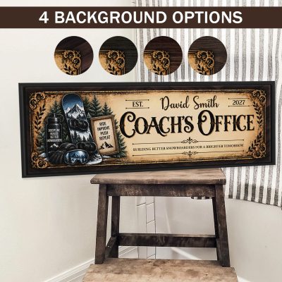 Personalized Snowboard Coach Wall Sign, Custom Snowboard Coach Office Canvas Print, Snowboard Coach Gift, Custom Snowboarding Coach Gift