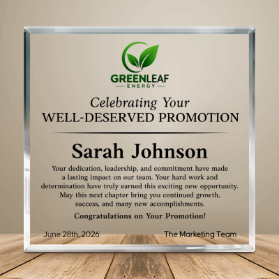 Personalized Promotion Gift for Coworker, Custom Promotion Plaque, Career Achievement Keepsake, Professional Milestone Gift Acrylic, New Role Gift, Personalized Career Advancement Gift