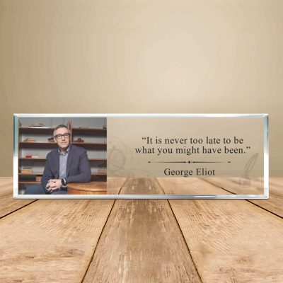Personalized Quote Acrylic Plaque, Favorite Famous Quote & Photo Acrylic, Inspirational Gift, Personalized Famous Quote Plaque, Motivational Gift for Him Her