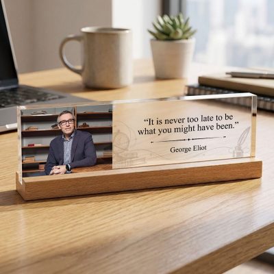 Personalized Quote Acrylic Plaque, Favorite Famous Quote & Photo Acrylic, Inspirational Gift, Personalized Famous Quote Plaque, Motivational Gift for Him Her