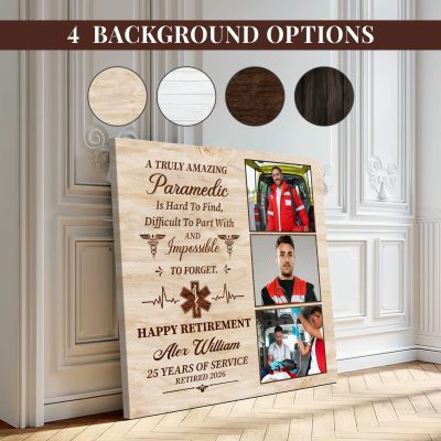 Personalized Paramedic Retirement Photo Canvas, Paramedic Appreciation Gift, EMS Retirement Gift, First Responder Gift, Paramedic Gift