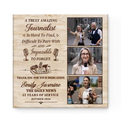 Personalized Journalist Retirement Canvas, Custom Journalist Photo Gift, Journalist Appreciation Gift, Farewell Gift For Journalists, Thank You Gift For Journalist