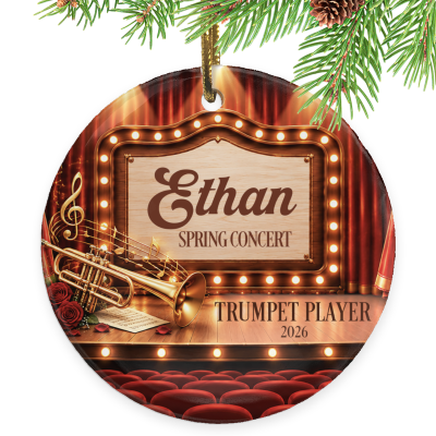 Custom Trumpeter Stage Name Ornament, Personalized Trumpeter Ornament, Trumpeter Gift, Trumpeter Keepsake, Trumpet Gift Idea
