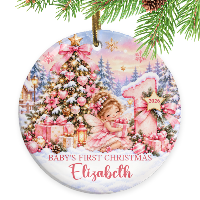 Personalized First Christmas Baby Girl Ornament, Custom Baby Girl Christmas Ornament, Christmas Tree Ornament, Baby Christmas Gift