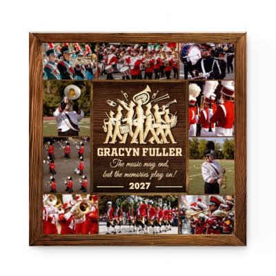 Personalized Marching Band Photo Collage Canvas Wall Art, Custom Senior Band Member Canvas Wall Art, Marching Band Gift, High School Band Senior Night Keepsake, Band Senior Gift