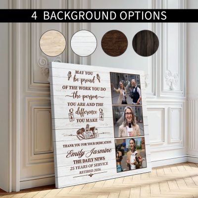 Personalized Journalist Retirement Canvas, Custom Journalist Photo Gift, Journalist Appreciation Gift, Farewell Gift For Journalists, Thank You Gift For Journalist