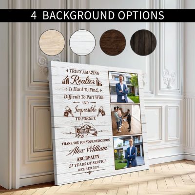 Personalized Realtor Retirement Canvas, Custom Realtor Photo Gift, Realtor Appreciation Gift, Farewell Gift For Realtors, Thank You Gift For Realtor