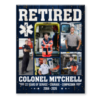 Personalized Retired Paramedic Canvas, Custom Paramedic Photo Collage, Paramedic Retirement Gift, Retired EMS Wall Art, EMS Retirement Gift