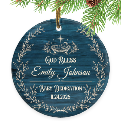 Personalized Baby Dedication Ornament, Custom Baby Name Ornament, Baby Dedication Gift, Christian Baby Christmas Gift
