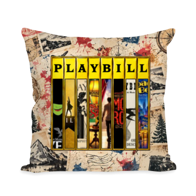 Personalized Broadway Playbill Pillow, Custom Playbill Photo Pillow, Broadway Show Memory Gift, Theater Lover Gift, Musical Theater Decor