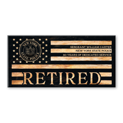 Customized State Police Retirement Gift, Personalized State Police Trooper Gift, Retired Police Officer Sign, Law Enforcement Retirement Decor, Retired Police Officer Sign