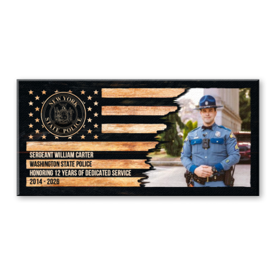 Custom State Police Photo Canvas, State Trooper Photo Canvas Wall Art, Custom Police Officer Gift, Law Enforcement Retirement Decor