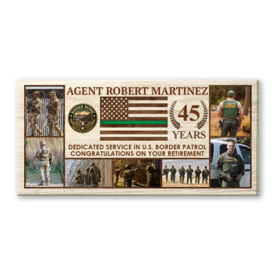 Personalized Border Patrol Gift, Retired Border Patrol Agent Sign, Custom CBP Officer Retirement Gift, Law Enforcement Wall Art