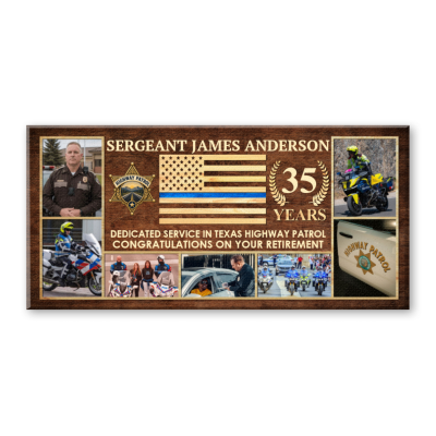 Personalized Highway Patrol Appreciation Gift, Highway Patrol Retirement Gift, Custom Law Enforcement Retirement Sign, Police Gift