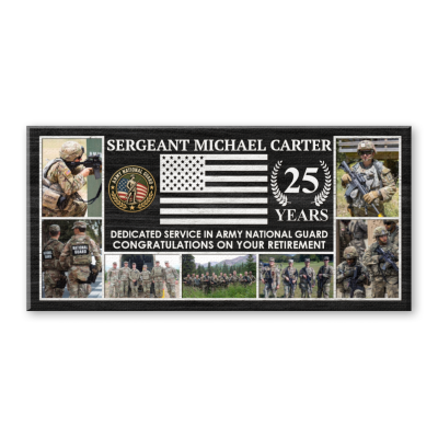 Army National Guard Gift Canvas, Personalized Army National Guard Retirement Gift, Army National Guard Service Recognition Gift, Years of Service Gift
