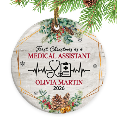 First Christmas as a Medical Assistant Ornament, Medical Assistant Gift, Custom MA Ornament, Personalized Medical Assistant Christmas Keepsake, Healthcare Gift