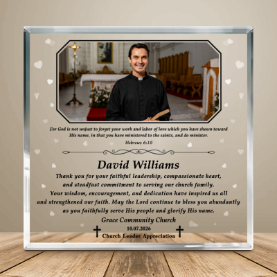 Personalized Church Leader Appreciation Plaque, Custom Church Leader Acrylic, Church Appreciation Gift, Ministry Leader Gift