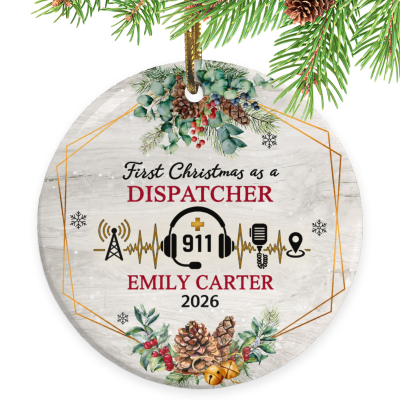 First Christmas as a Dispatcher Ornament, Dispatcher Gift, Custom Dispatcher Ornament, Personalized Dispatcher Christmas Keepsake, 911 Dispatcher Gift