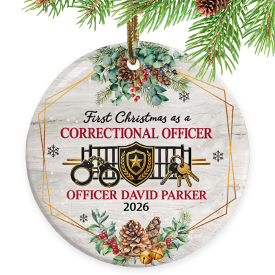 First Christmas as a Correctional Officer Ornament, Correctional Officer Gift, Custom Correctional Officer Ornament, Personalized Corrections Christmas Keepsake, Officer Gift