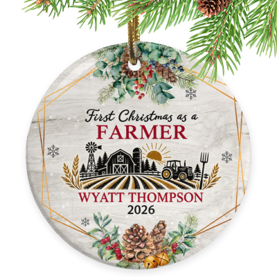 First Christmas as a Farmer Ornament, Farmer Gift, Custom Farmer Ornament, Personalized Farmer Christmas Keepsake, Farm Gift