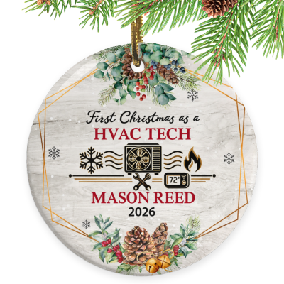 First Christmas as an HVAC Tech Ornament, HVAC Tech Gift, Custom HVAC Ornament, Personalized HVAC Christmas Keepsake, HVAC Technician Gift