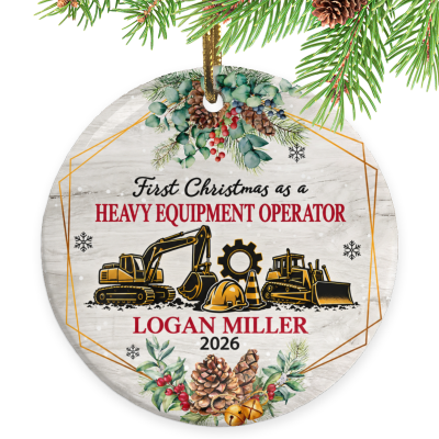 First Christmas as a Heavy Equipment Operator Ornament, Heavy Equipment Operator Gift, Custom Equipment Operator Ornament, Personalized Operator Christmas Keepsake, Construction Gift