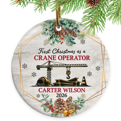 First Christmas as a Crane Operator Ornament, Crane Operator Gift, Custom Crane Operator Ornament, Personalized Crane Operator Christmas Keepsake, Construction Gift