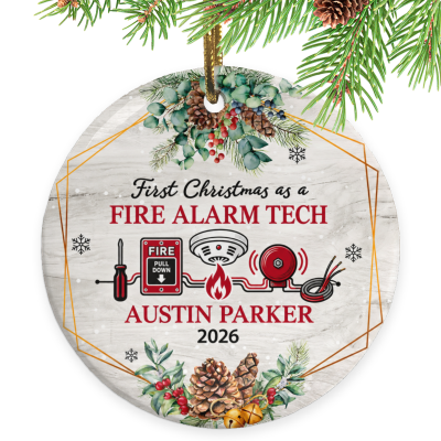 First Christmas as a Fire Alarm Tech Ornament, Fire Alarm Tech Gift, Custom Fire Alarm Ornament, Personalized Fire Alarm Christmas Keepsake, Technician Gift