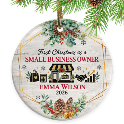 First Christmas as a Small Business Owner Ornament, Small Business Owner Gift, Custom Business Owner Ornament, Personalized Business Christmas Keepsake, Entrepreneur Gift