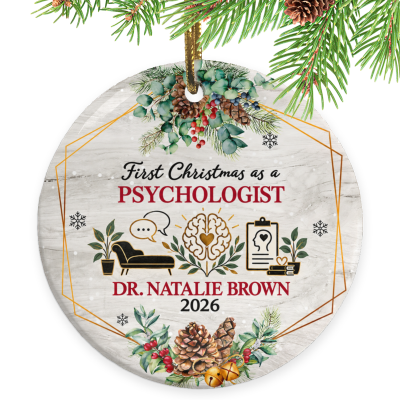 First Christmas as a Psychologist Ornament, Psychologist Gift, Custom Psychologist Ornament, Personalized Psychologist Christmas Keepsake, Mental Health Gift