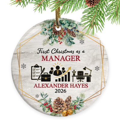 First Christmas as a Manager Ornament, Manager Gift, Custom Manager Ornament, Personalized Manager Christmas Keepsake, Boss Gift