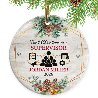 First Christmas as a Supervisor Ornament, Supervisor Gift, Custom Supervisor Ornament, Personalized Supervisor Christmas Keepsake, Boss Gift