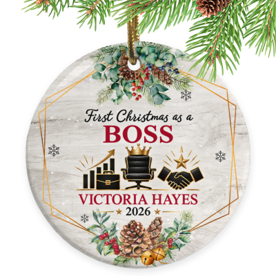 First Christmas as a Boss Ornament, Boss Gift, Custom Boss Ornament, Personalized Boss Christmas Keepsake, Manager Gift