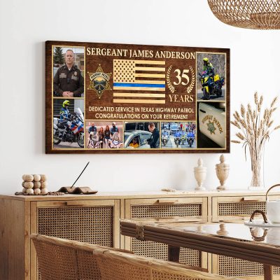 Personalized Highway Patrol Appreciation Gift, Highway Patrol Retirement Gift, Custom Law Enforcement Retirement Sign, Police Gift