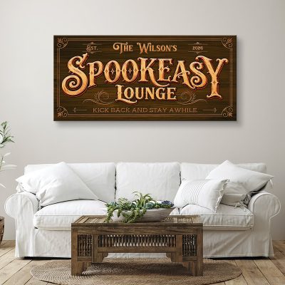 Personalized Spooky Lounge Sign, Custom Name Bar Sign, Halloween Bar Decor, Gothic Speakeasy Wall Art, Haunted Lounge Decor, Man Cave Gift
