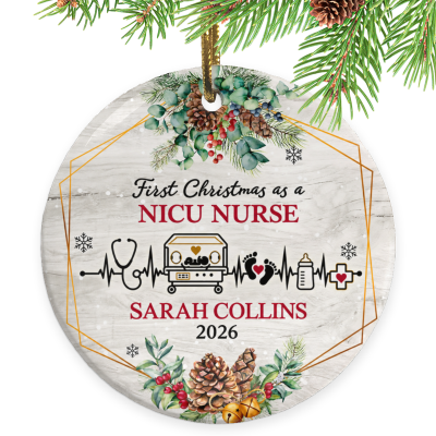 First Christmas as a NICU Nurse Ornament, NICU Nurse Gift, Custom NICU Nurse Ornament, Personalized NICU Christmas Keepsake, Nurse Gift