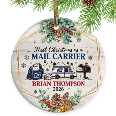 First Christmas as a Mail Carrier Ornament, Mail Carrier Gift, Custom Mail Carrier Ornament, Personalized Mail Carrier Christmas Keepsake, Postal Worker Gift