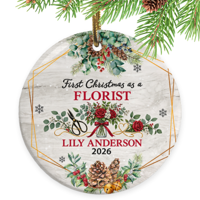 First Christmas as a Florist Ornament, Florist Gift, Custom Florist Ornament, Personalized Florist Christmas Keepsake, Flower Shop Gift