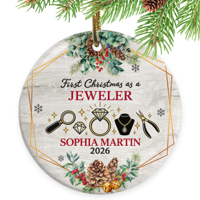 First Christmas as a Jeweler Ornament, Jeweler Gift, Custom Jeweler Ornament, Personalized Jeweler Christmas Keepsake, Jewelry Gift