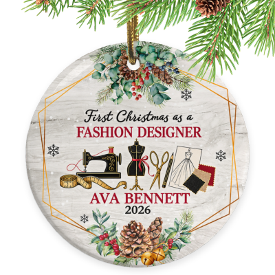 First Christmas as a Fashion Designer Ornament, Fashion Designer Gift, Custom Fashion Designer Ornament, Personalized Designer Christmas Keepsake, Creative Gift
