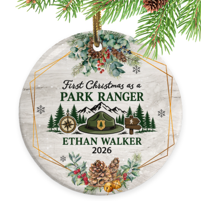 First Christmas as a Park Ranger Ornament, Park Ranger Gift, Custom Park Ranger Ornament, Personalized Park Ranger Christmas Keepsake, Outdoor Gift