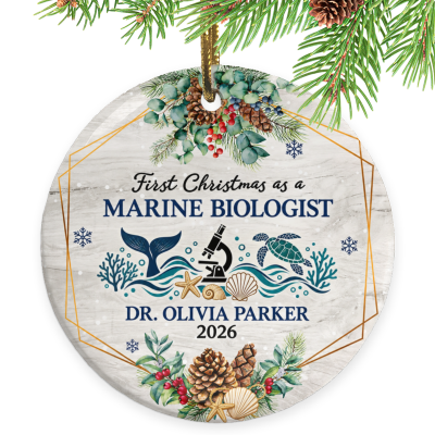 First Christmas as a Marine Biologist Ornament, Marine Biologist Gift, Custom Marine Biologist Ornament, Personalized Marine Biology Christmas Keepsake, Science Gift