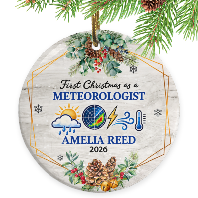 First Christmas as a Meteorologist Ornament, Meteorologist Gift, Custom Meteorologist Ornament, Personalized Weather Christmas Keepsake, Science Gift