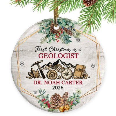 First Christmas as a Geologist Ornament, Geologist Gift, Custom Geologist Ornament, Personalized Geology Christmas Keepsake, Science Gift
