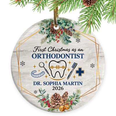 First Christmas as an Orthodontist Ornament, Orthodontist Gift, Custom Orthodontist Ornament, Personalized Orthodontist Christmas Keepsake, Dental Gift