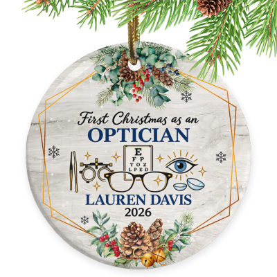 First Christmas as an Optician Ornament, Optician Gift, Custom Optician Ornament, Personalized Optician Christmas Keepsake, Vision Care Gift